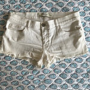 White Abercrombie and Fitch jean shorts